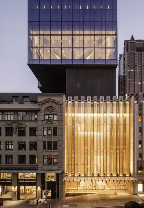 405 Bourke Street — exterior at dusk